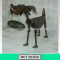 Free Standing Metal Dog Welcome Sign